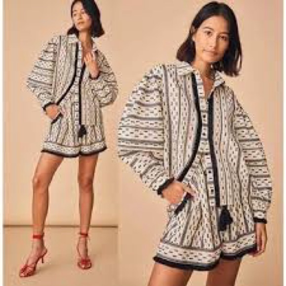 Hunter Bell Helene Clip Dot Black and White High Waist Shorts